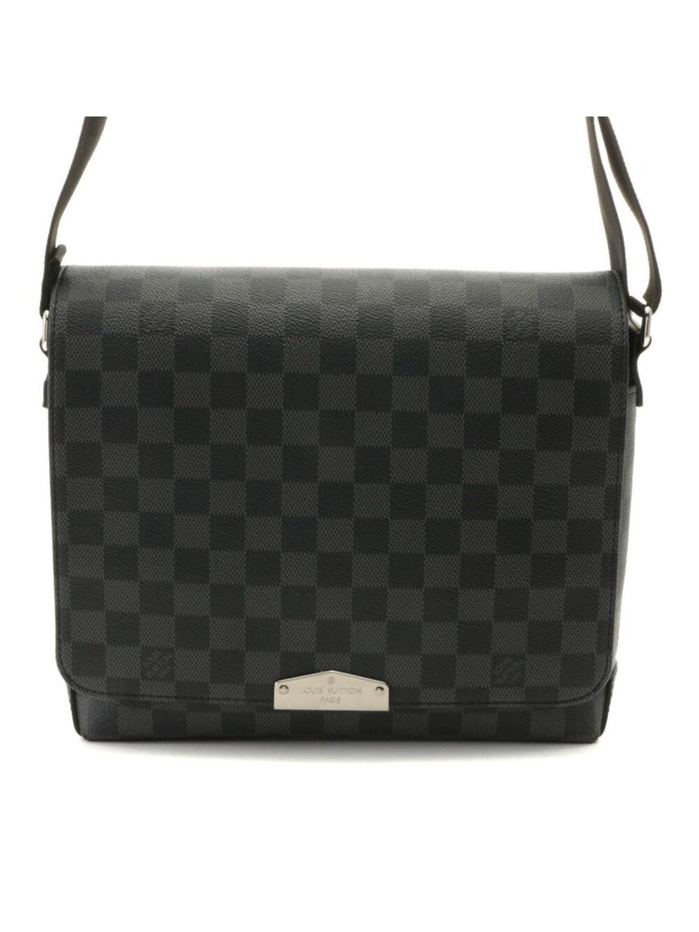 Louis Vuitton District PM Tag Shoulder Bag Damier Graphite Canvas Gray